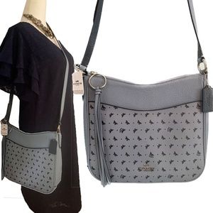 NWT Coach Butterfly print cornflower blue leather crossbody bag